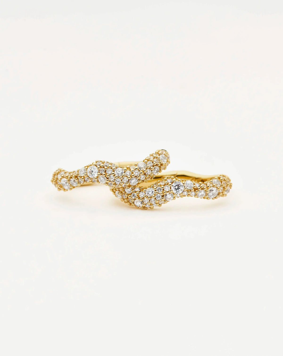 Molten Snow Small Hoop Earrings | 18ct Gold Plated/Cubic Zirconia