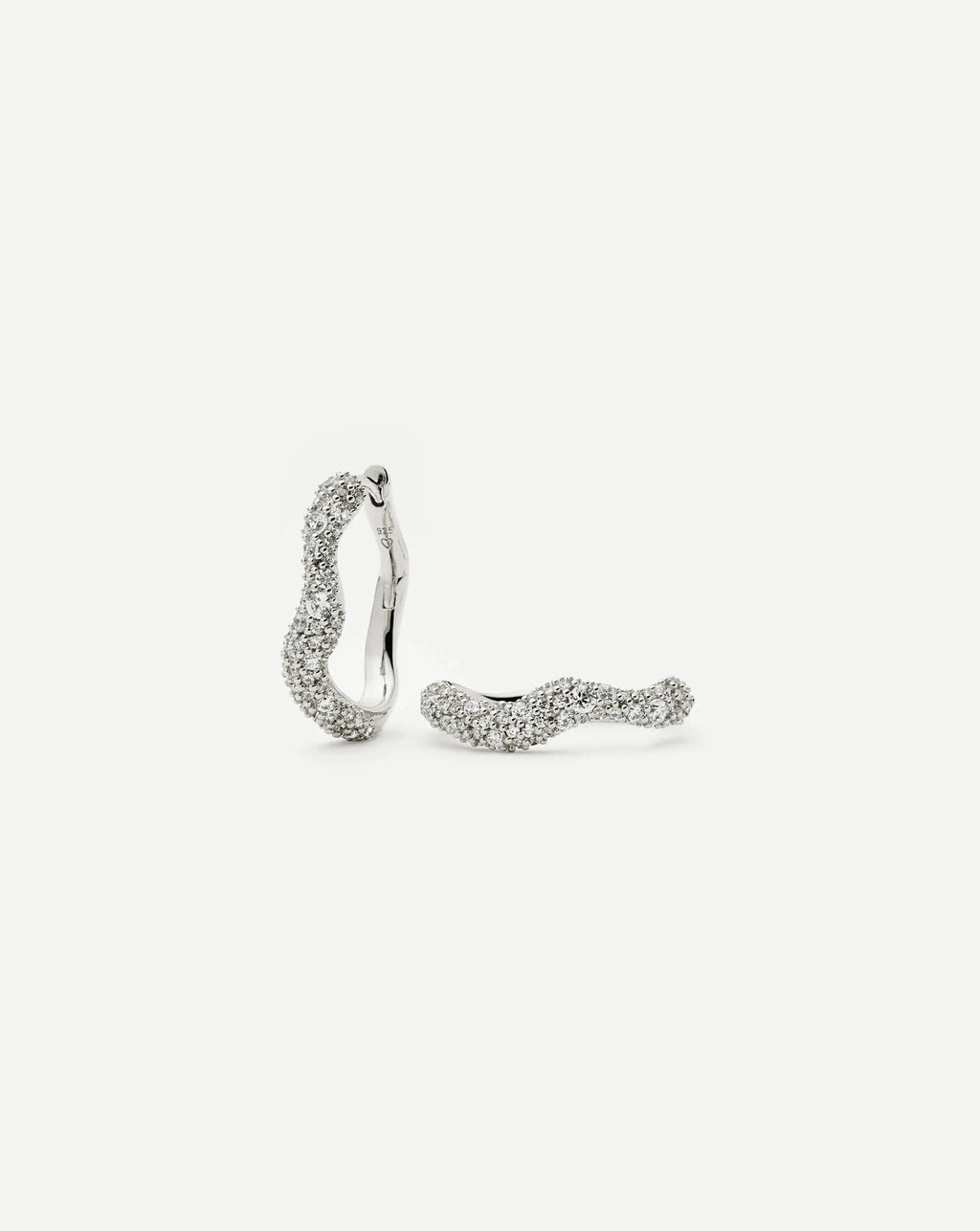 Molten Snow Small Hoop Earrings | Silver Plated/Cubic Zirconia