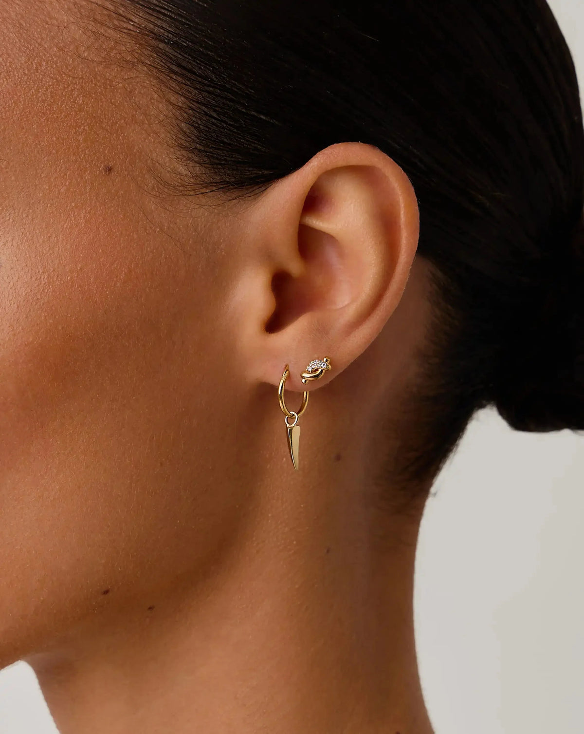 Molten Snow Stud Earrings | 18ct Gold Plated/Cubic Zirconia