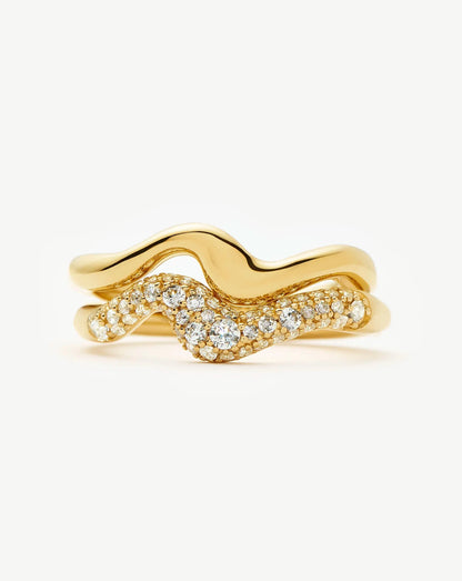 The Day-to-Night Ring Set | 18ct Gold Vermeil/Cubic Zirconia