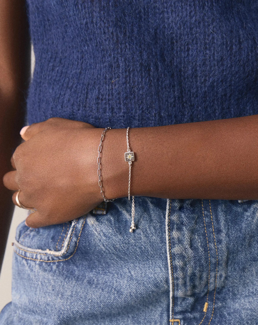 November Birthstone Slider Bracelet | Silver Plated/Citrine