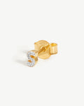 Pave Initial Single Stud Earring - Initial S | 18ct Gold Vermeil/Cubic Zirconia