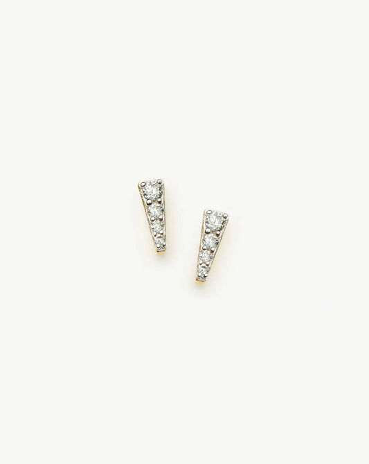 Pavé Spike Stud Earrings | 18ct Gold Plated/Cubic Zirconia
