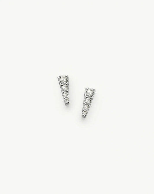 Pavé Spike Stud Earrings | Silver Plated/Cubic Zirconia