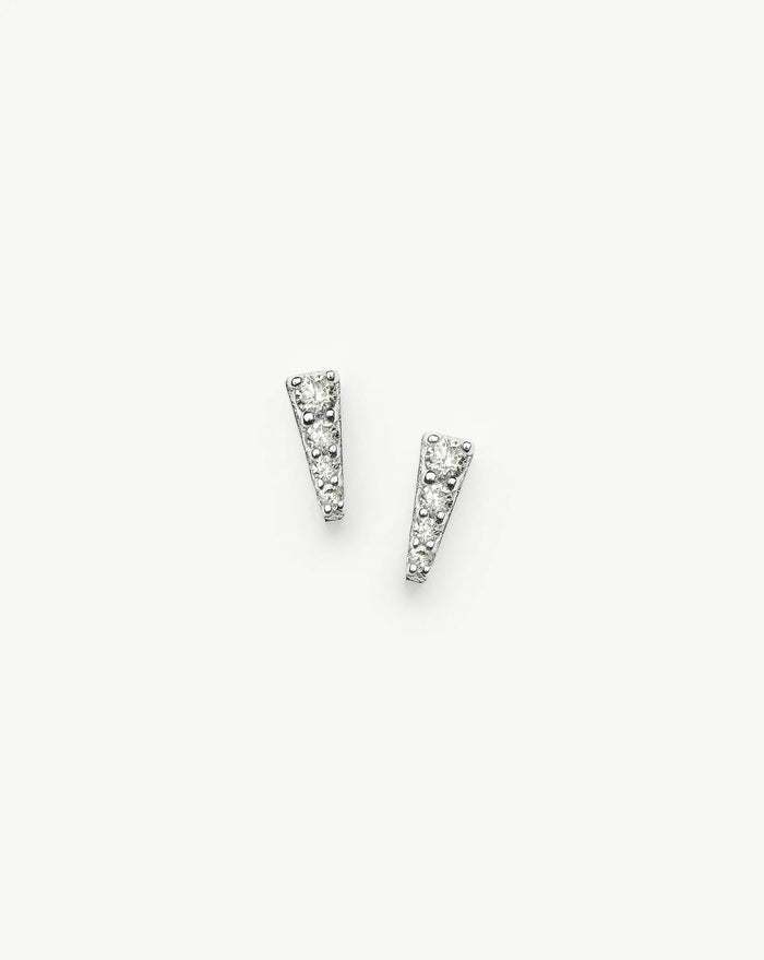 Pavé Spike Stud Earrings | Silver Plated/Cubic Zirconia