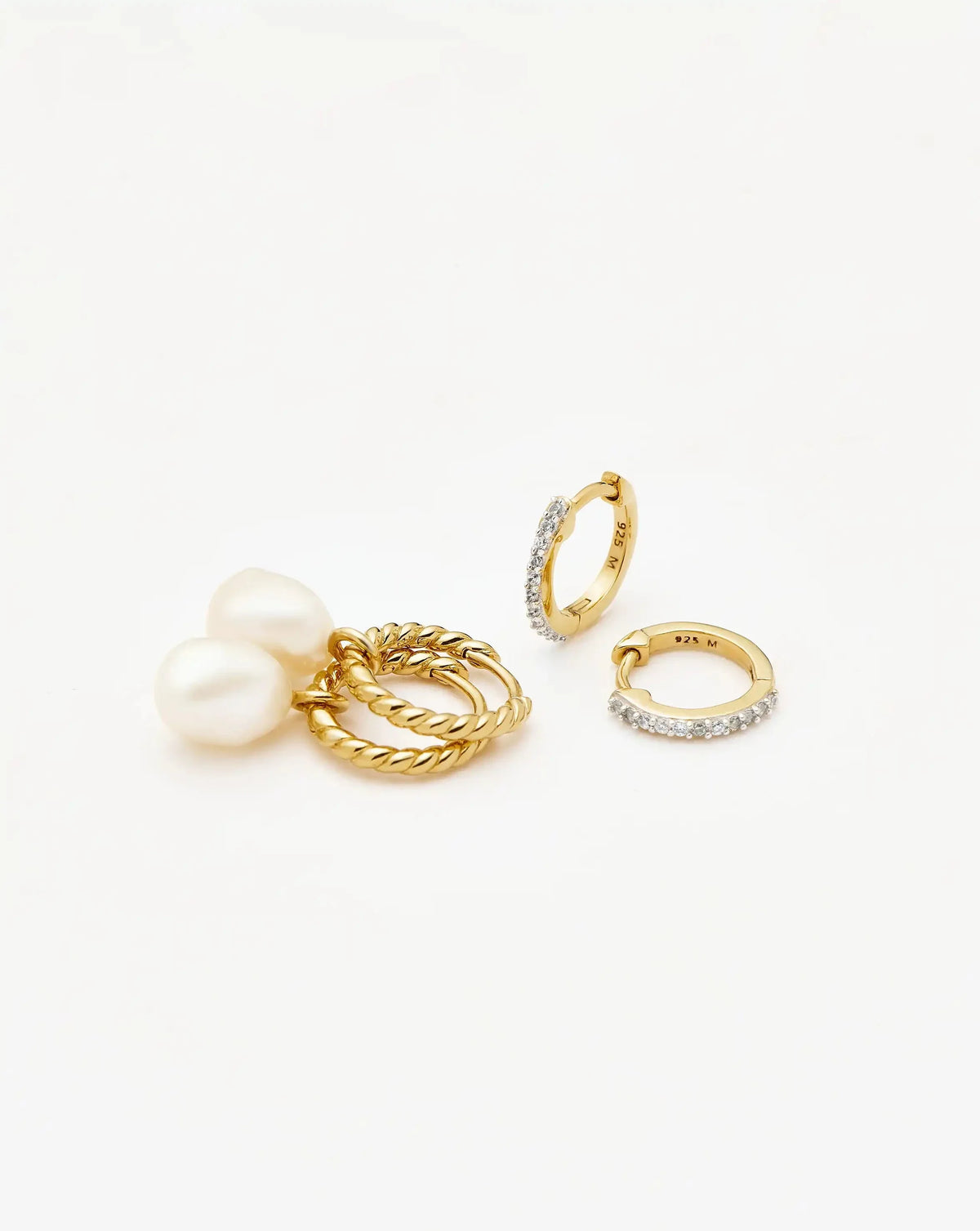 The Girl with the Pearl Earring Set | 18ct Gold Vermeil/Pearl/Cubic Zirconia