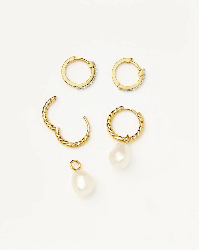 The Girl with the Pearl Earring Set | 18ct Gold Vermeil/Pearl/Cubic Zirconia