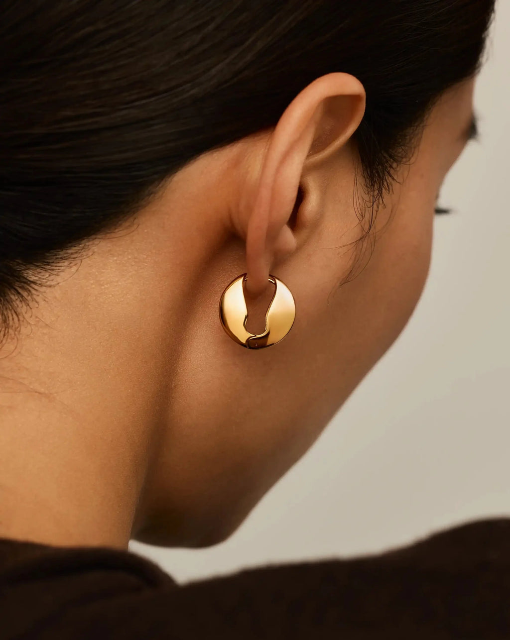 Pebble Hinged Hoop Earrings | 18ct Gold Plated
