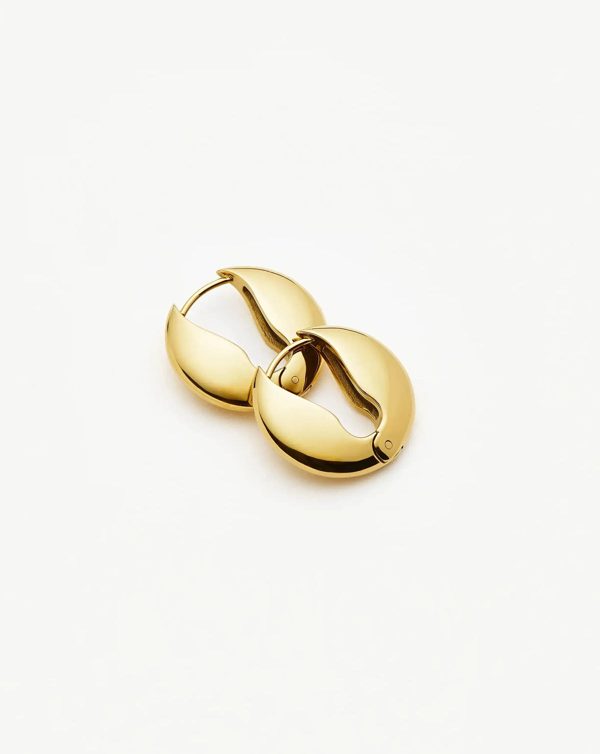 Pebble Hinged Hoop Earrings | 18ct Gold Plated