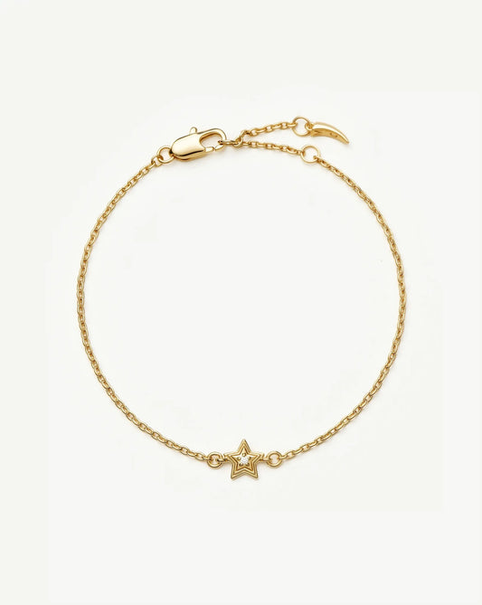 Ridge Star Chain Bracelet | 18ct Gold Plated/Cubic Zirconia