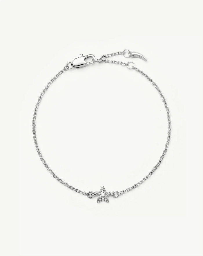 Ridge Star Chain Bracelet | Silver Plated/Cubic Zirconia