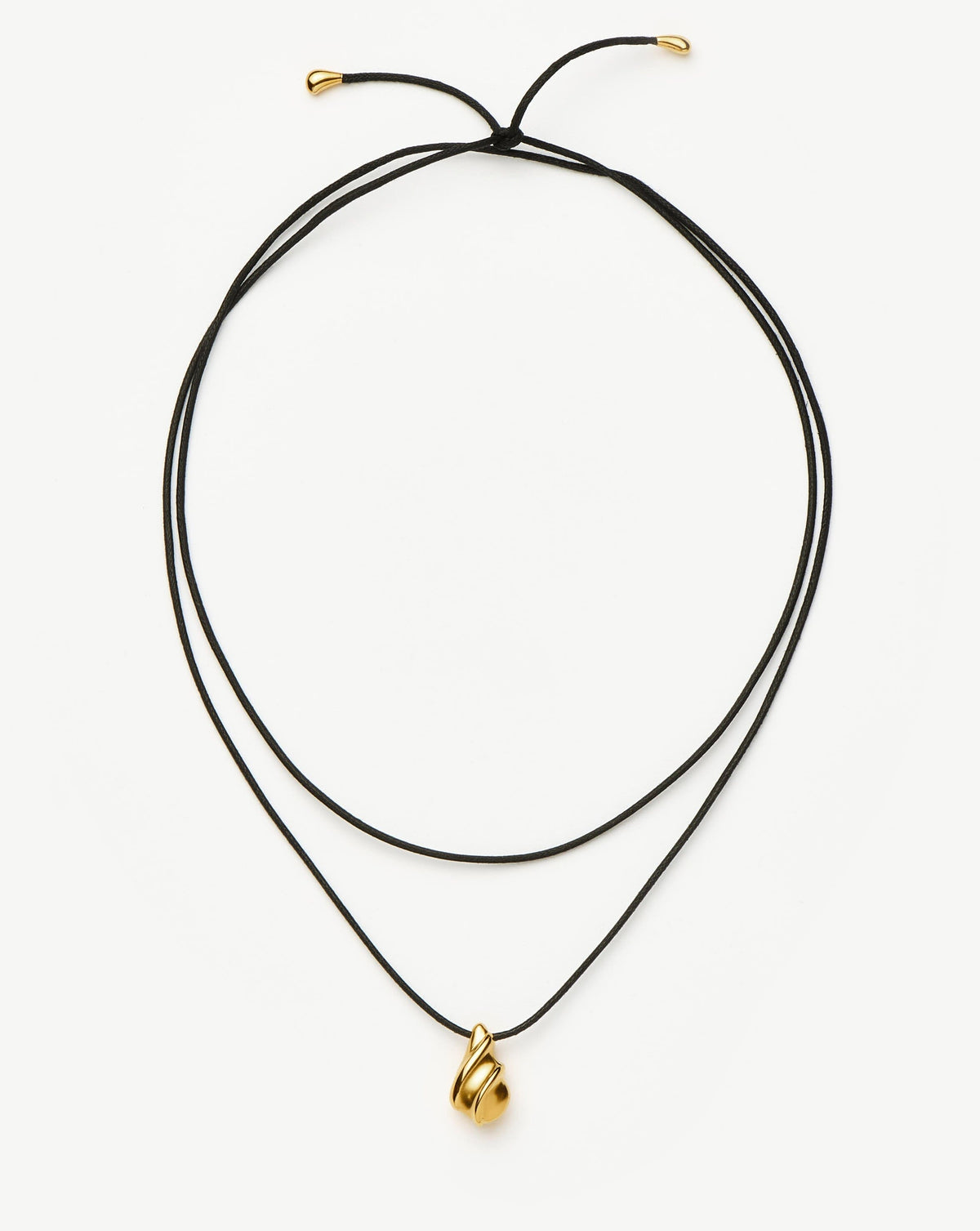 Savi Ridge Droplet Pendant Cord Necklace | 18ct Gold Plated