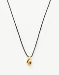 Savi Ridge Droplet Pendant Cord Necklace | 18ct Gold Plated