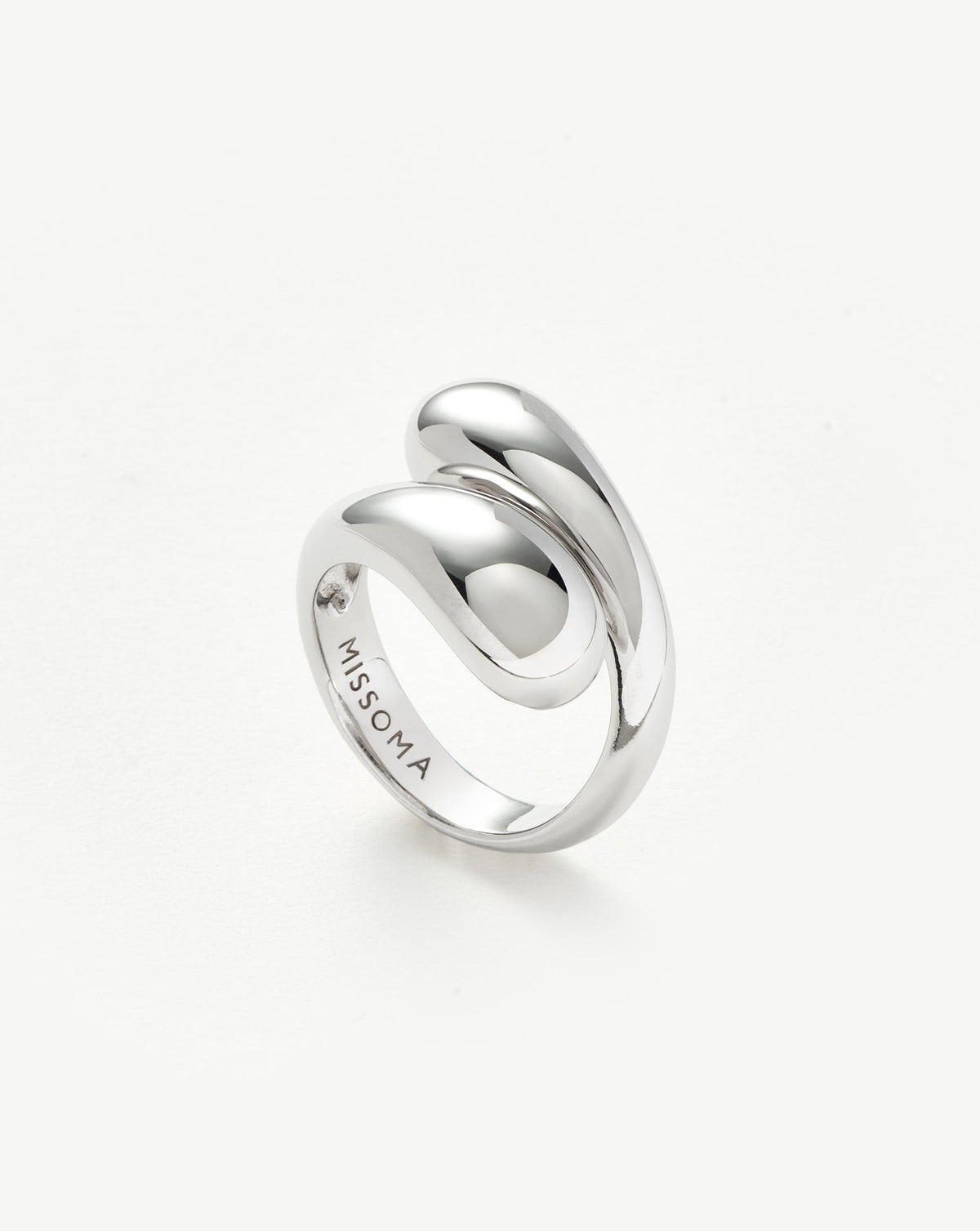 Savi Sculptural Crossover Ring | Silver Plated