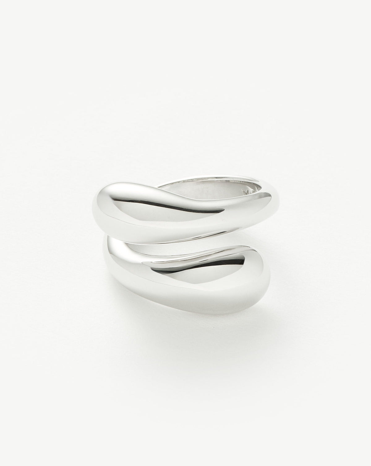Savi Sculptural Crossover Ring | Silver Plated