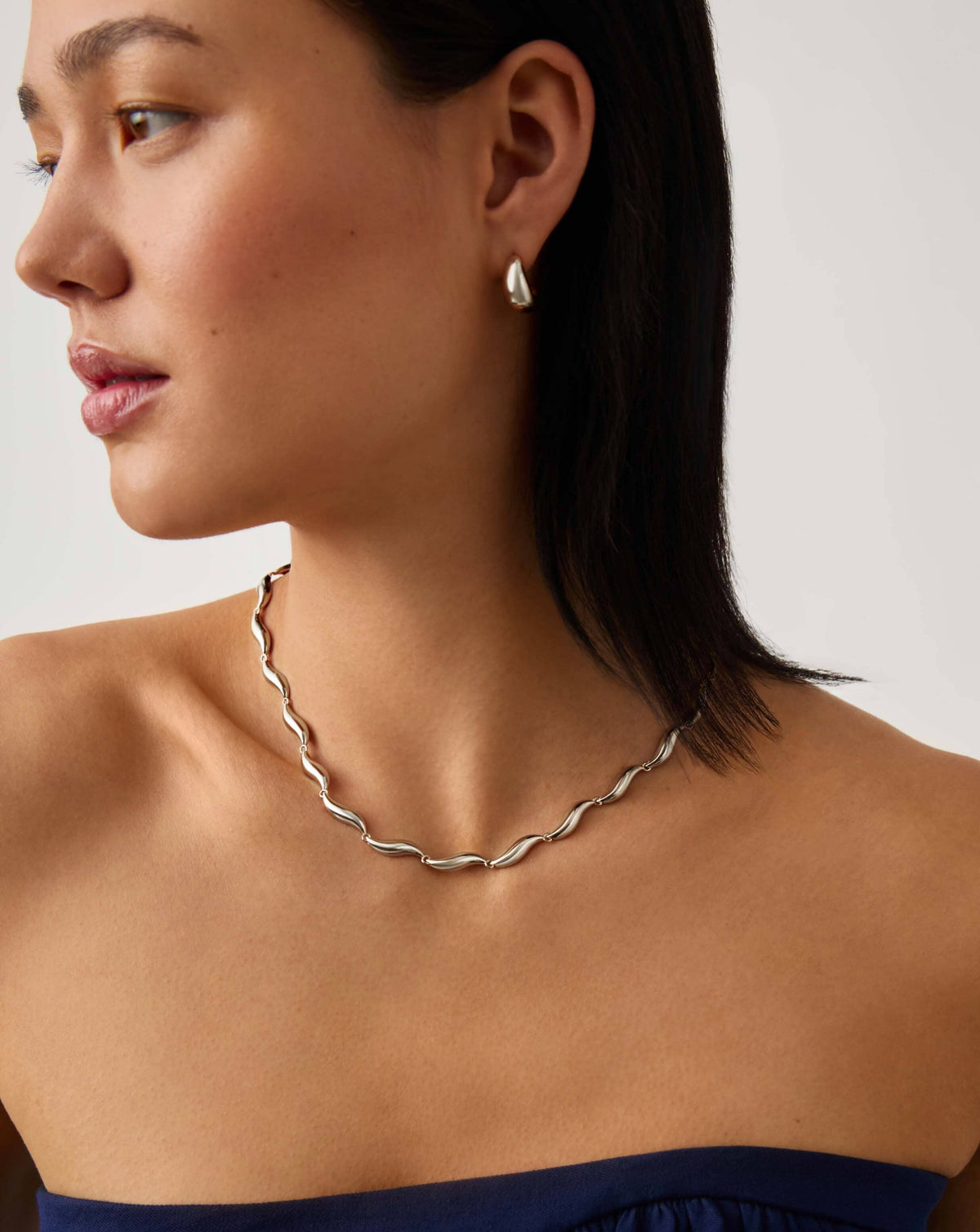 Savi Signature Link Chain Necklace | Silver Plated