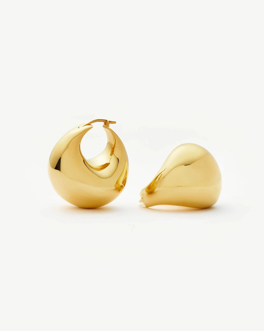 Sculptural Chubby Dome Medium Hoop Earrings | 18ct Gold Plated