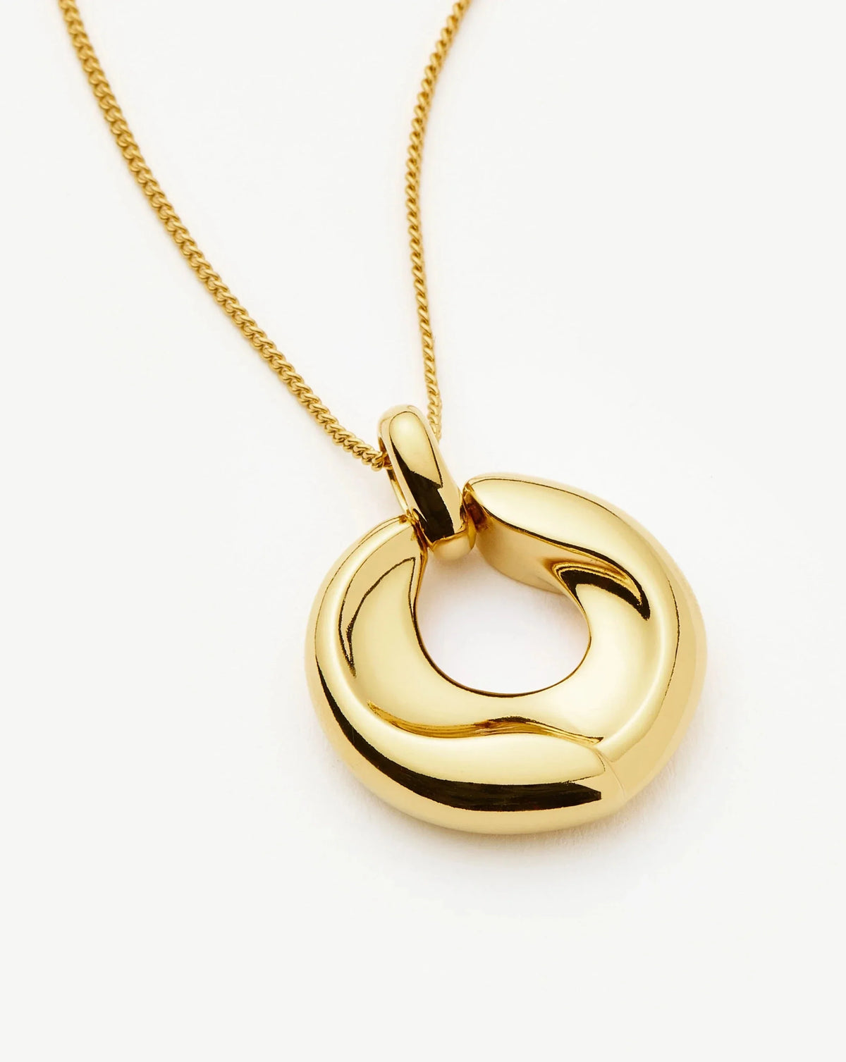 Sculptural Ridge Molten Pendant Necklace | 18ct Gold Plated