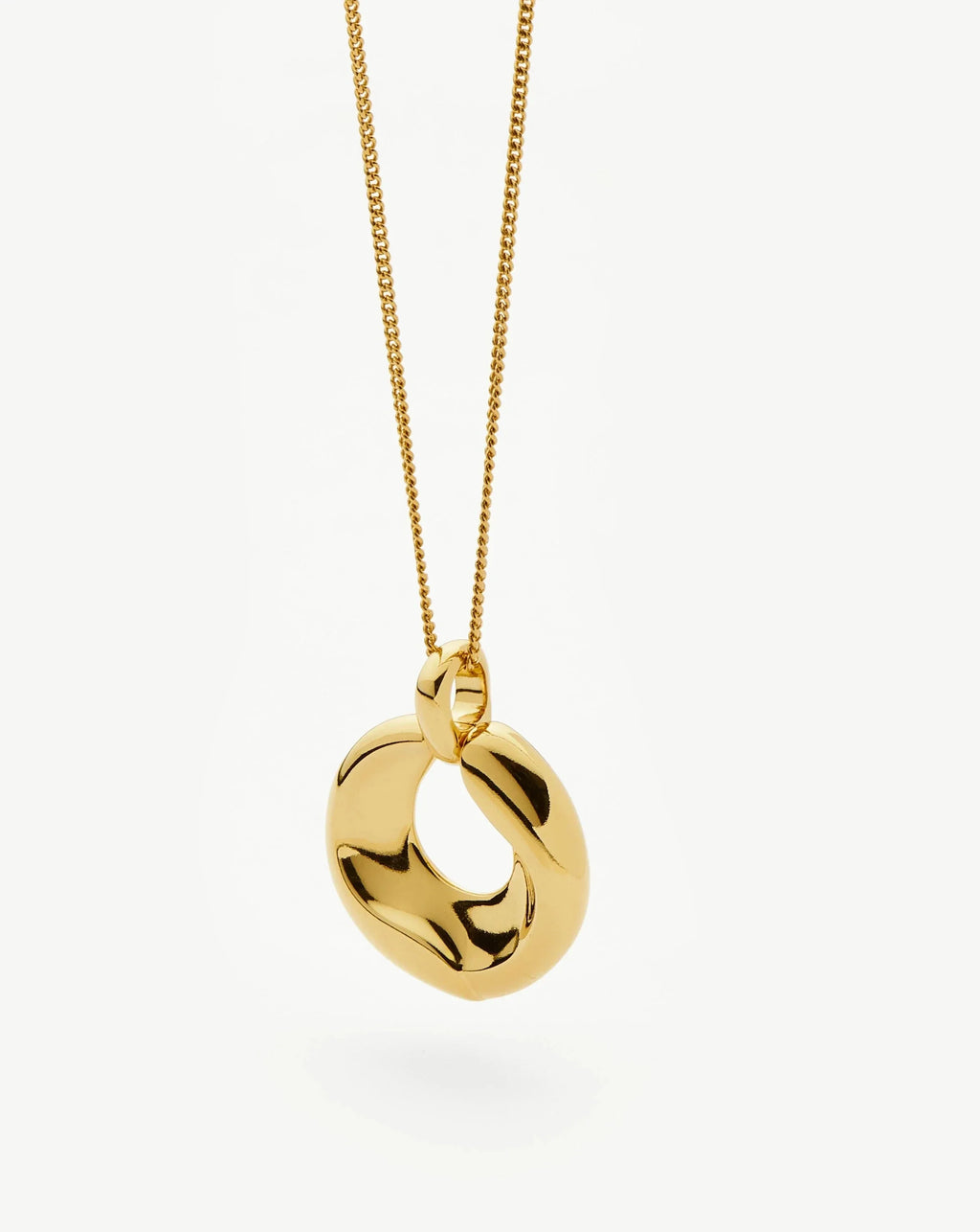 Sculptural Ridge Molten Pendant Necklace | 18ct Gold Plated