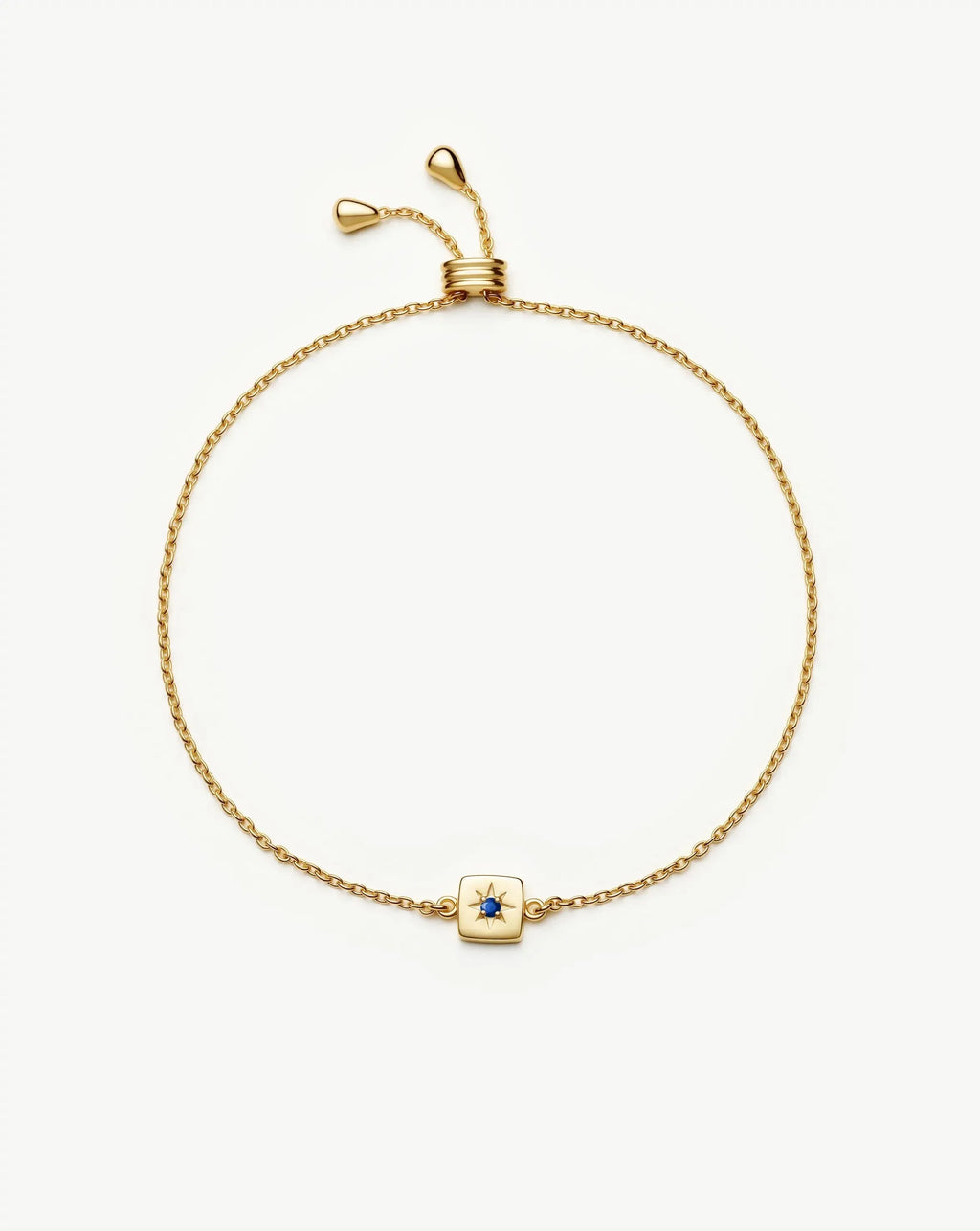 September Birthstone Slider Bracelet | 18ct Gold Plated/Lapis