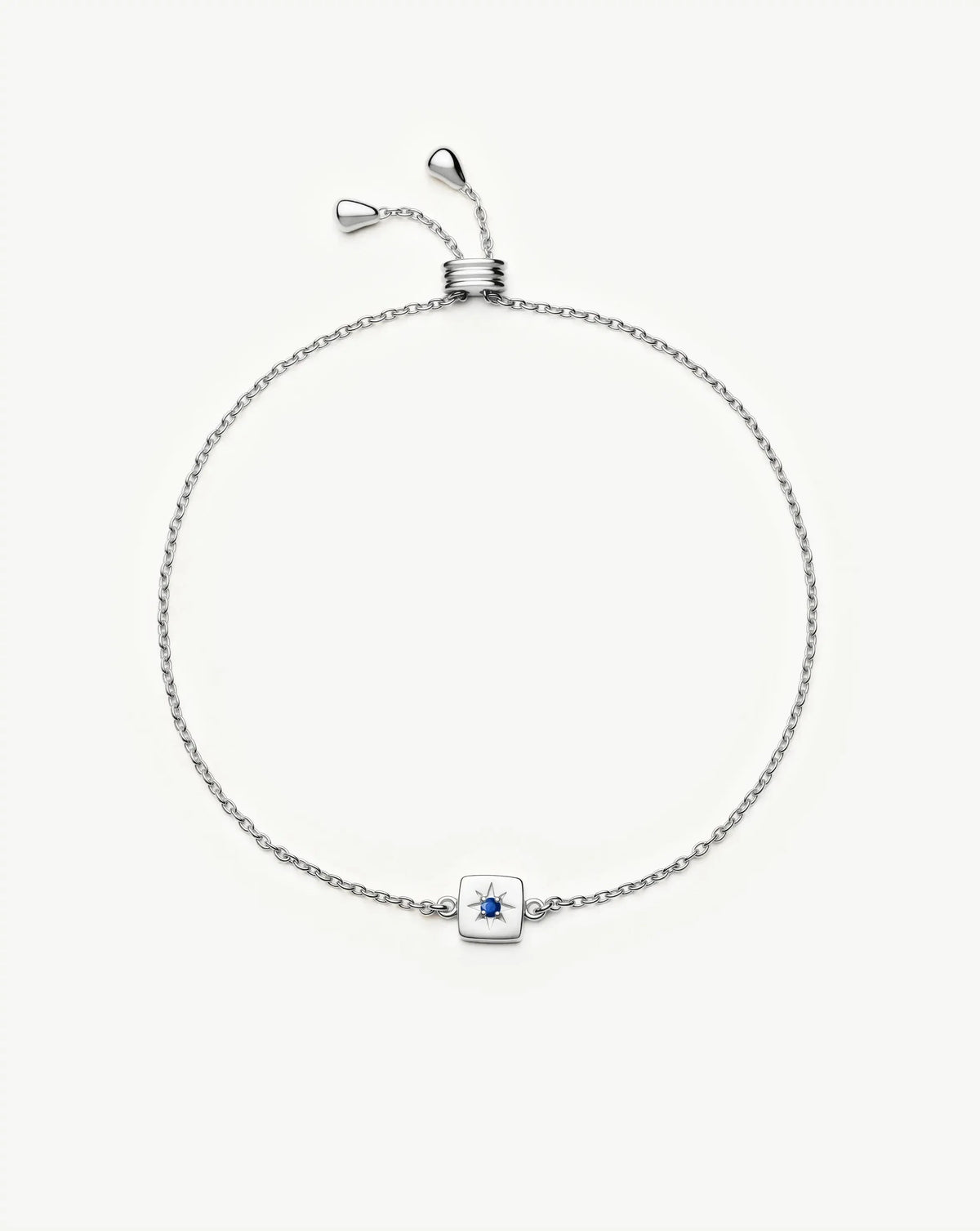 September Birthstone Slider Bracelet | Silver Plated/Lapis