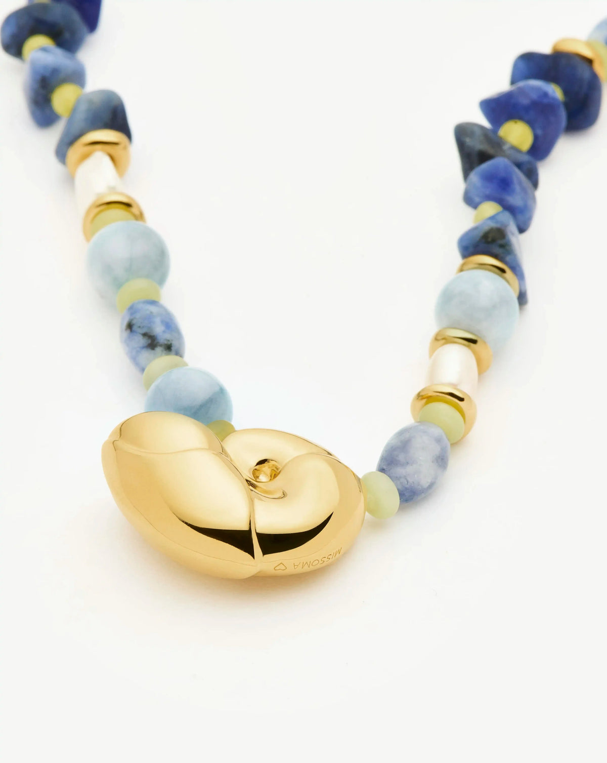 Shell Statement Multi Beaded Necklace | 18ct Gold Plated/Multi Gemstone