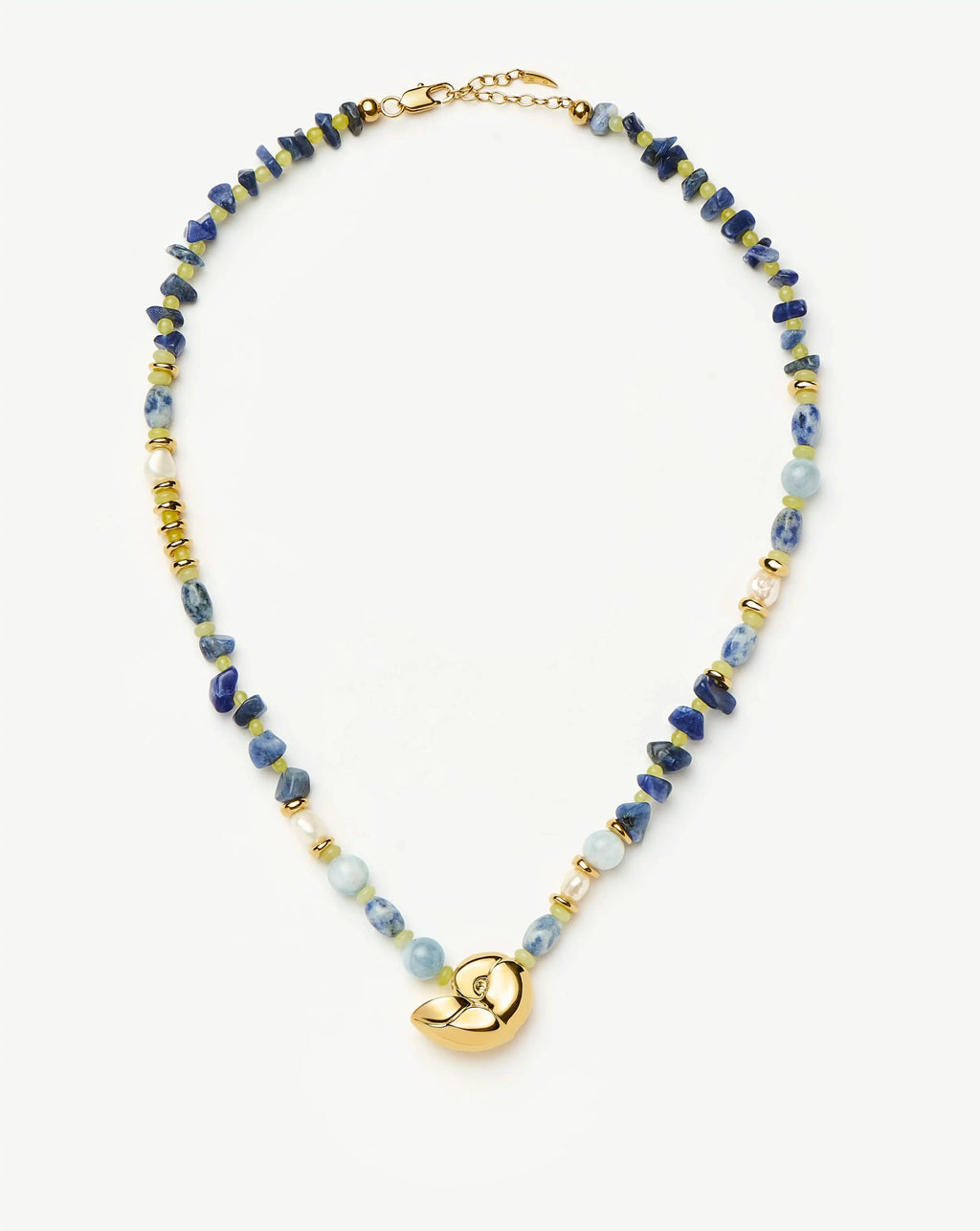 Shell Statement Multi Beaded Necklace | 18ct Gold Plated/Multi Gemstone