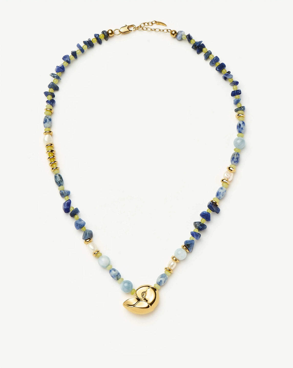 Shell Statement Multi Beaded Necklace | 18ct Gold Plated/Multi Gemstone