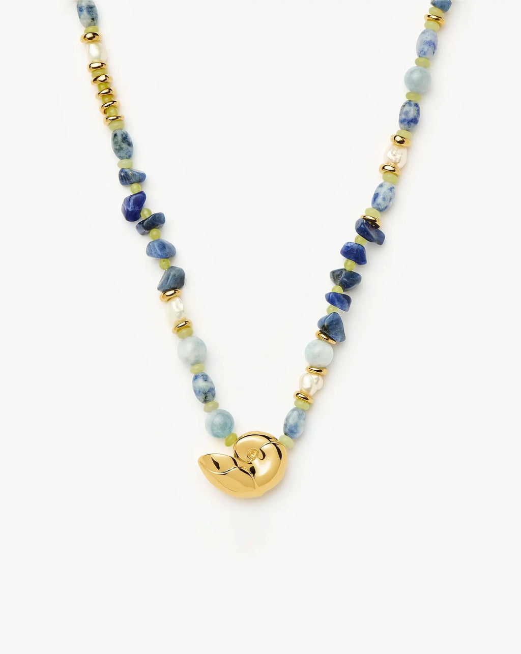 Shell Statement Multi Beaded Necklace | 18ct Gold Plated/Multi Gemstone