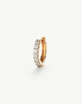 Solid Gold Classic Diamond Single Huggie | 9ct Solid Yellow Gold