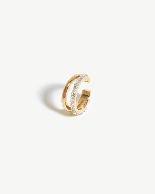 Solid Gold Diamond Double Ear Cuff