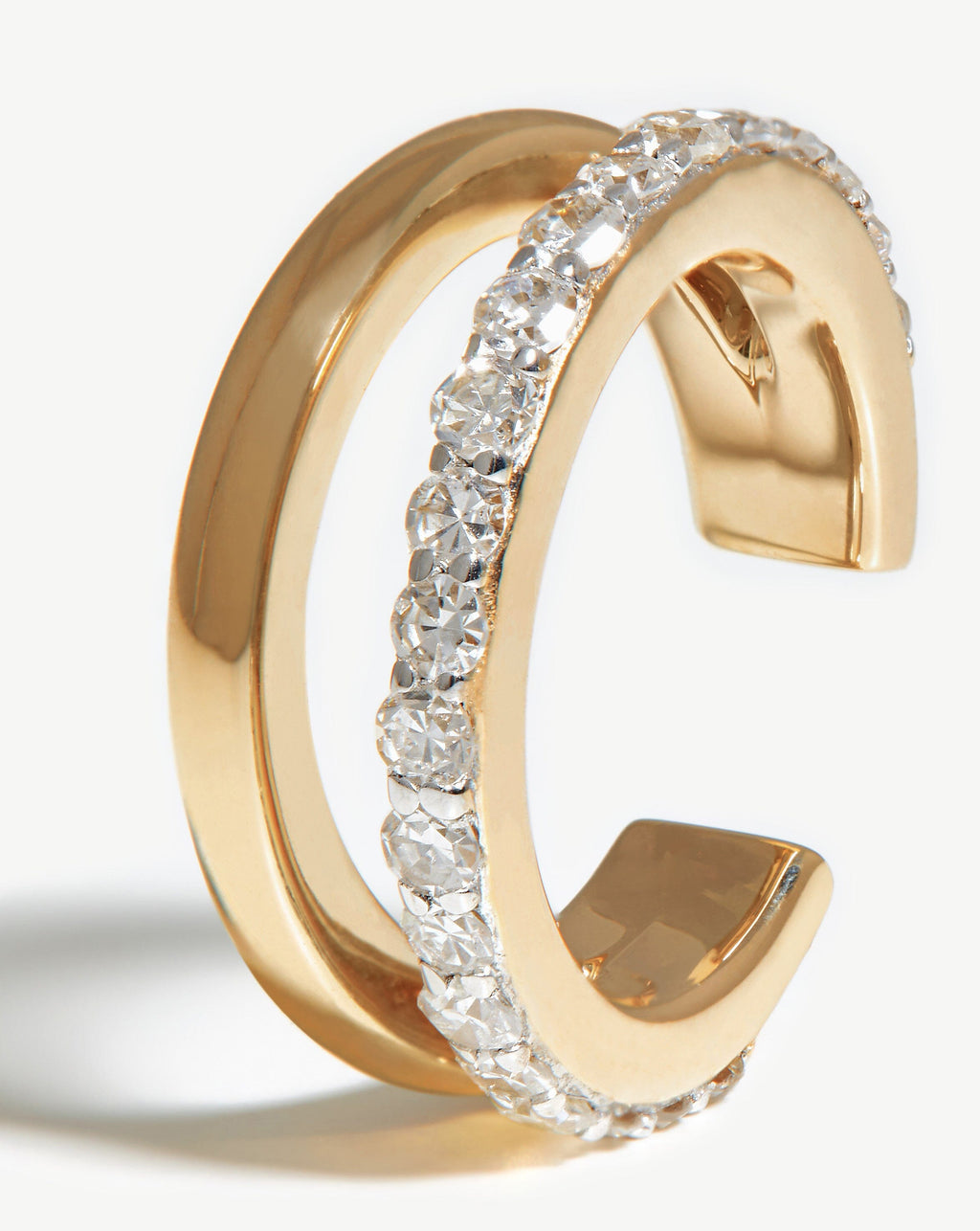 Solid Gold Diamond Double Ear Cuff