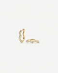Solid Gold Diamond Molten Snow Huggie Earrings | 9ct Solid Yellow Gold/Lab Grown Diamonds