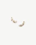 Solid Gold Diamond & Pearl Mini Climber Stud Earrings | 9ct Solid Gold/Pearl