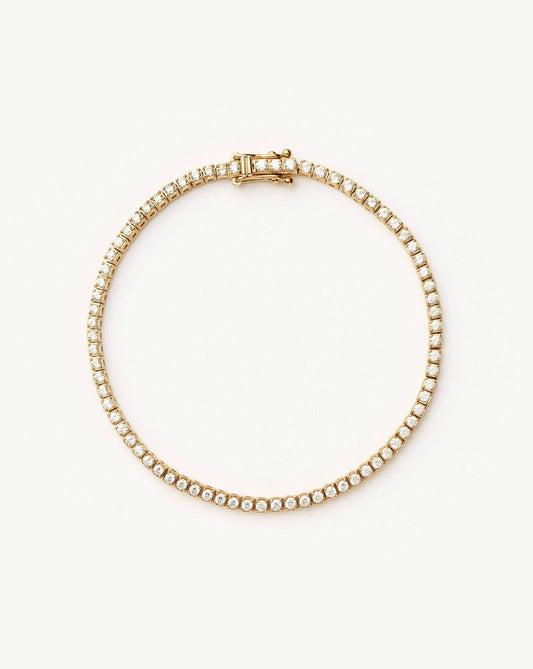 Solid Gold Diamond Tennis Bracelet | 14ct Solid Gold Lab Grown Diamonds