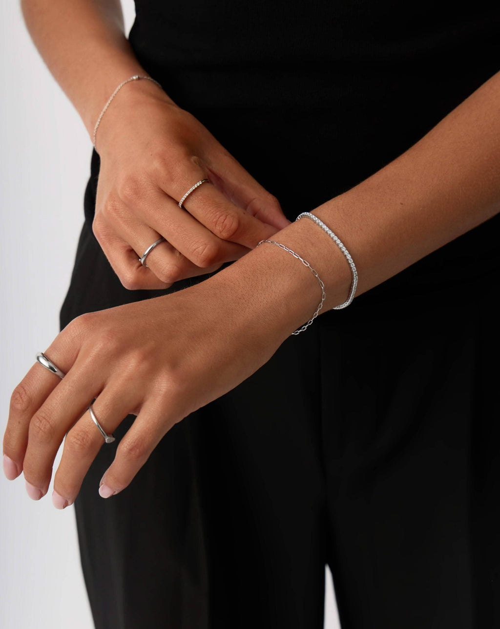 Solid Gold Diamond Tennis Bracelet | 14ct Solid White Gold Lab Grown Diamonds