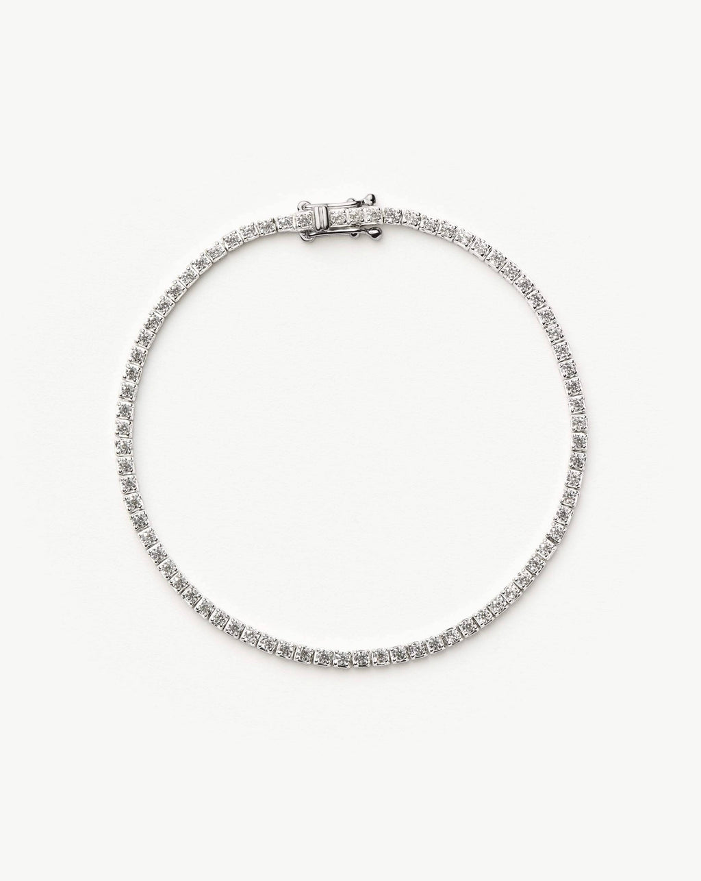 Solid Gold Diamond Tennis Bracelet | 14ct Solid White Gold Lab Grown Diamonds