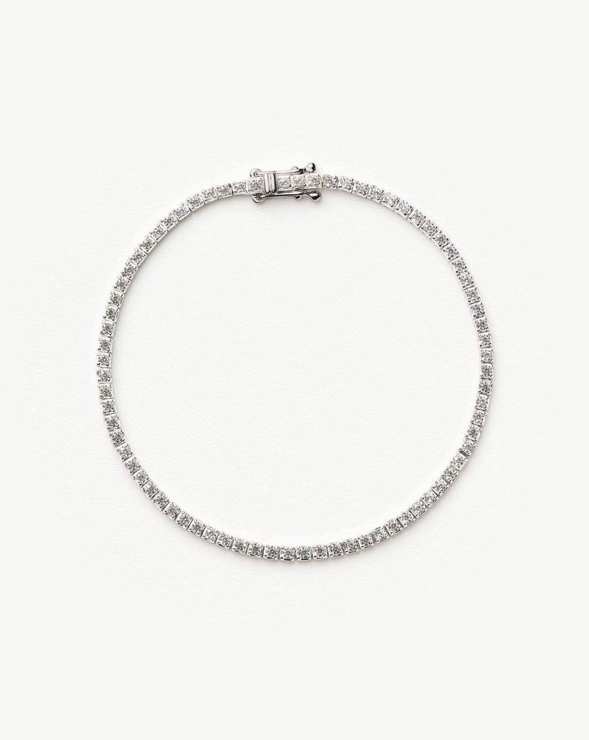 Solid Gold Diamond Tennis Bracelet | 14ct Solid White Gold Lab Grown Diamonds