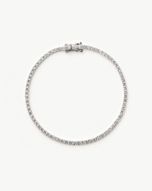 Solid Gold Diamond Tennis Bracelet | 14ct Solid White Gold Lab Grown Diamonds