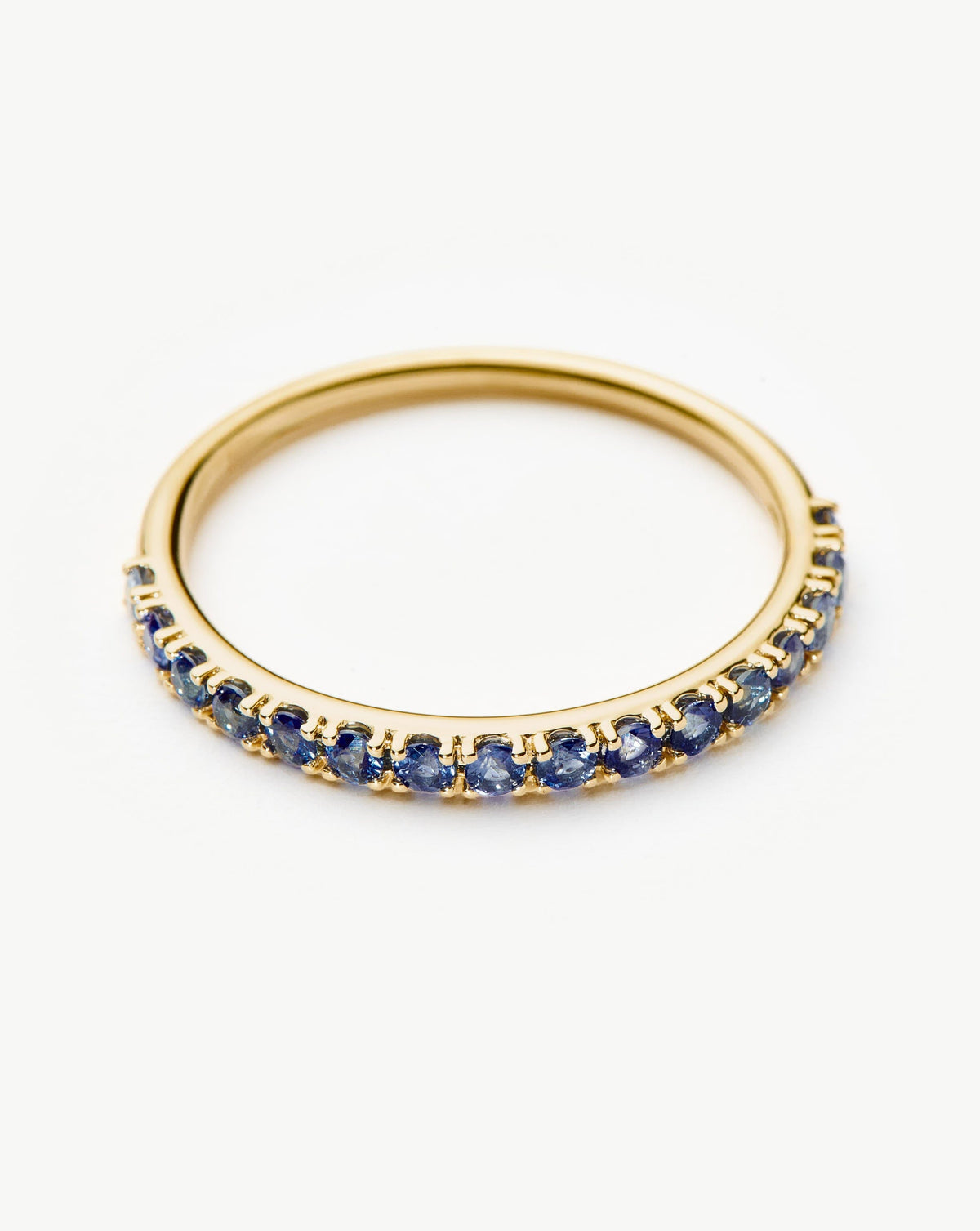 Solid Gold Half Sapphire Eternity Ring | 9ct Solid Yellow Gold/Sapphire