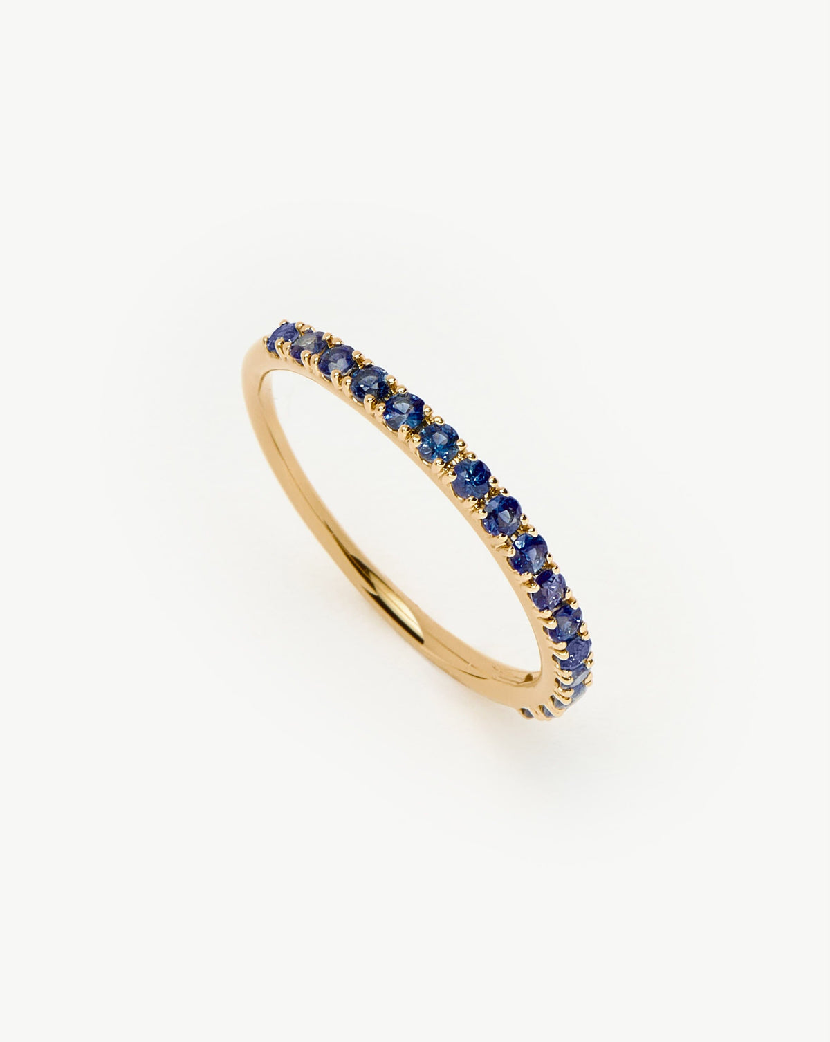 Solid Gold Half Sapphire Eternity Ring | 9ct Solid Yellow Gold/Sapphire