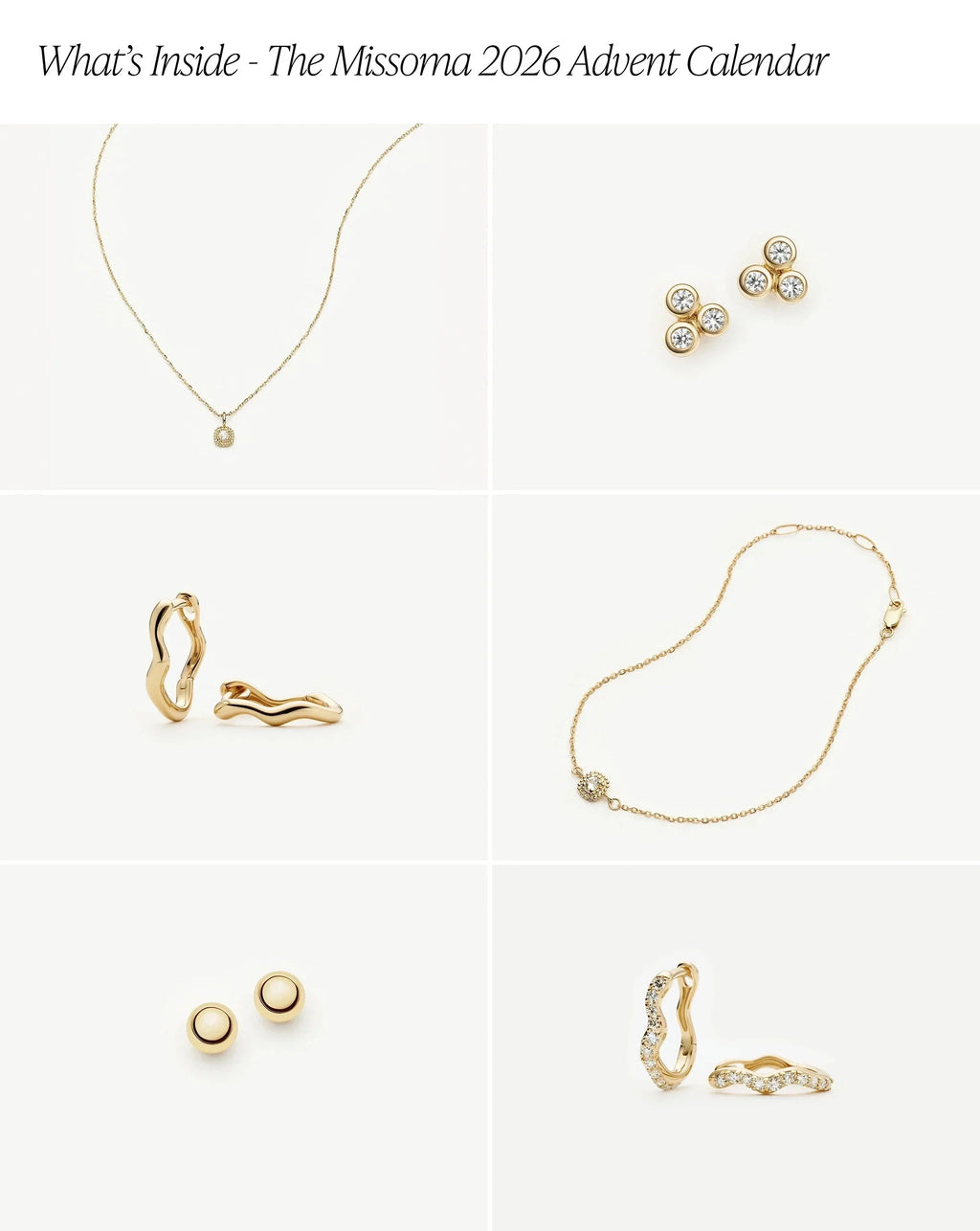 Solid Gold Jewellery Advent Calendar | 9ct Solid Yellow Gold