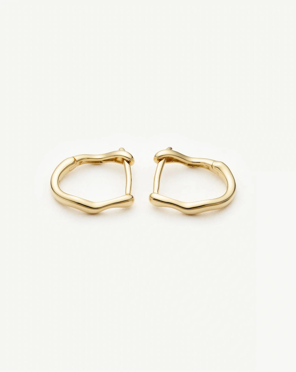 Solid Gold Molten Huggie Earrings | 9ct Solid Yellow Gold