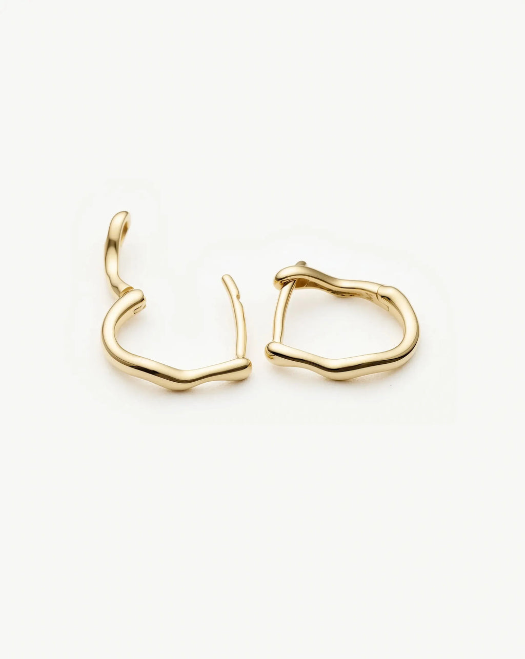Solid Gold Molten Huggie Earrings | 9ct Solid Yellow Gold