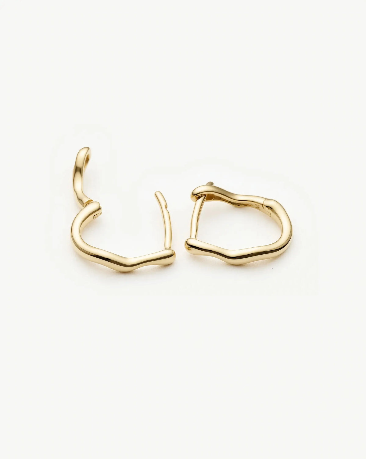 Solid Gold Molten Huggie Earrings | 9ct Solid Yellow Gold
