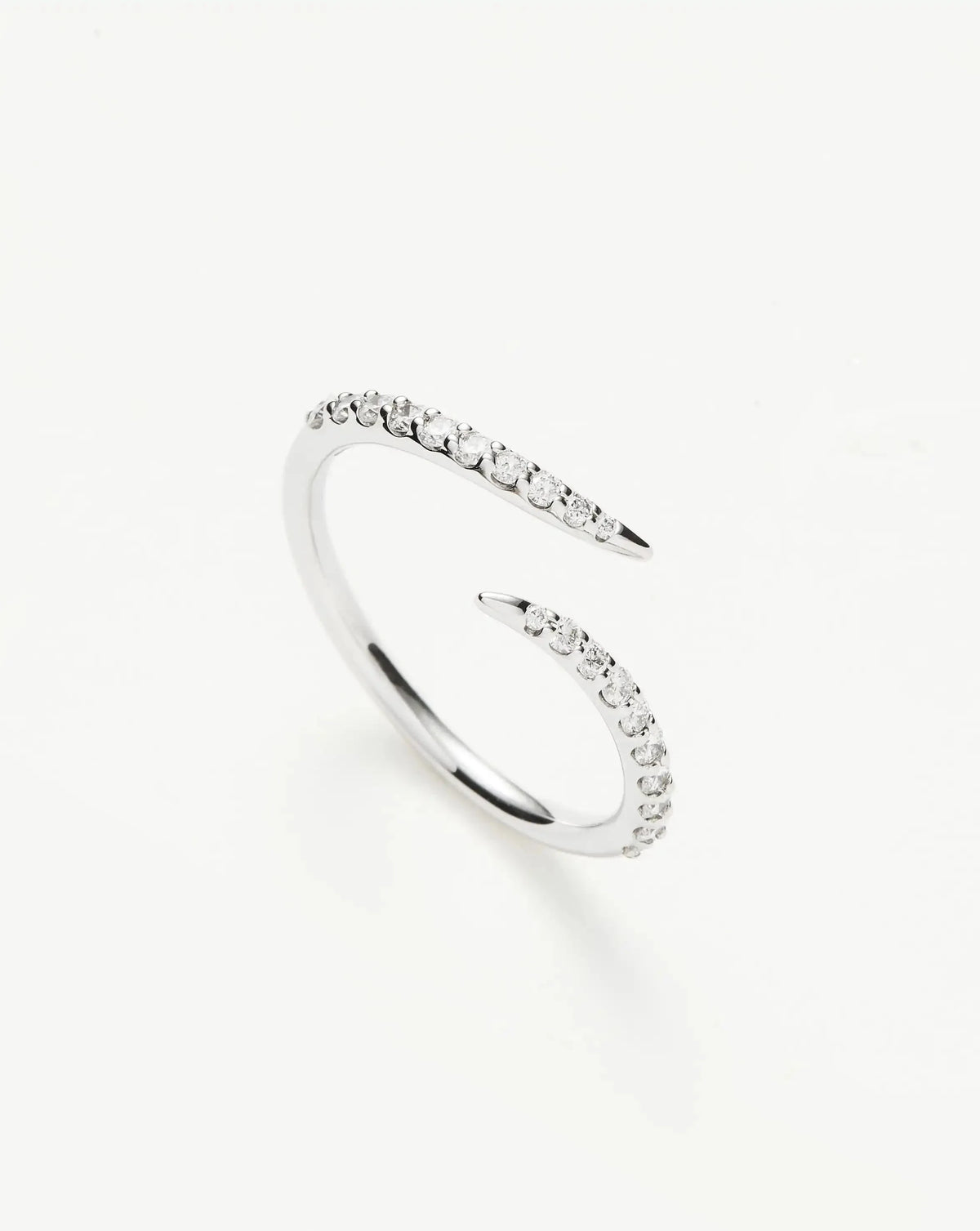 Solid Gold Open Claw Ring | 9ct Solid White Gold/Diamond