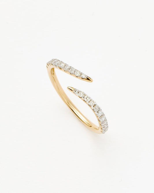 Solid Gold Open Claw Ring | 9ct Solid Yellow Gold/Diamond
