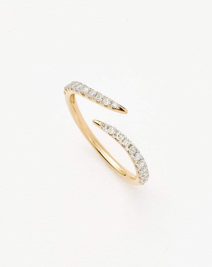 Solid Gold Open Claw Ring | 9ct Solid Yellow Gold/Diamond