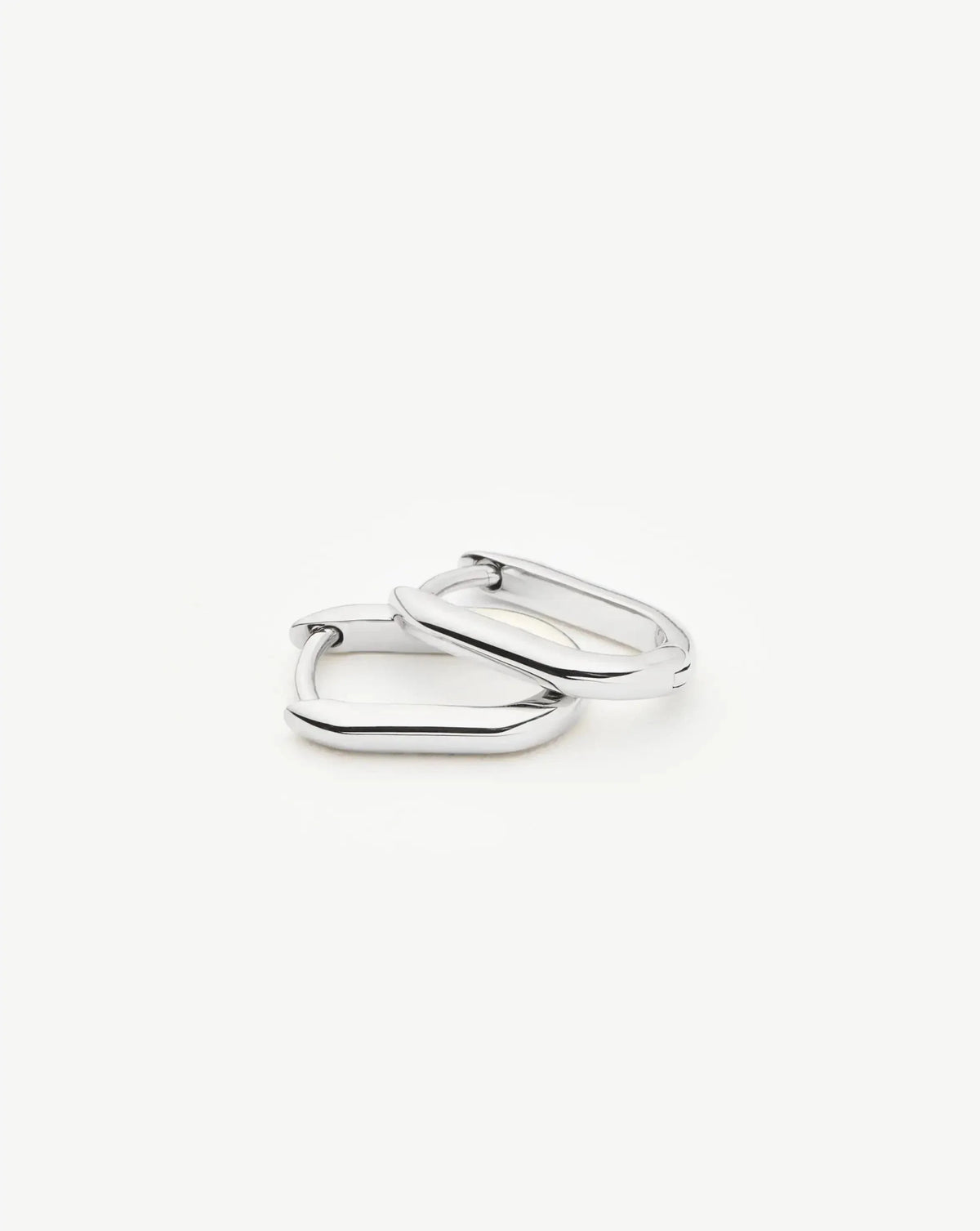 Solid Gold Ovate Mini Hoop Earrings | 9ct Solid White Gold