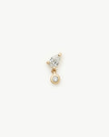 Solid Gold Pear Diamond Charm Flat Back Stud Earring | 9ct Solid Gold